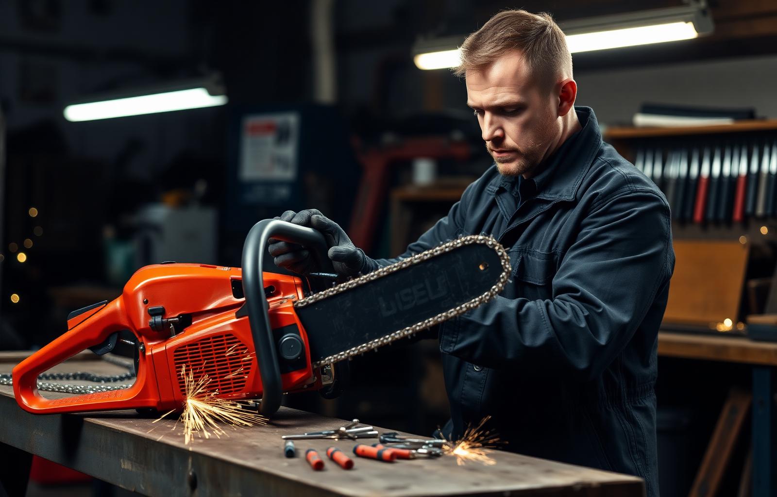 Atelier RS Motoculture — réparation d'une tronçonneuse